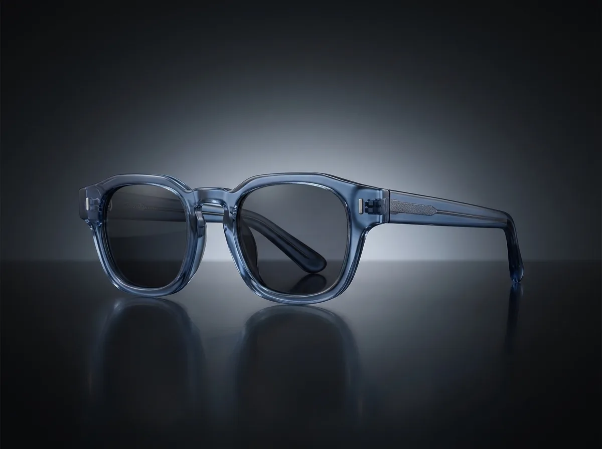 Aurora – polarisert solbrille med transparent blå acetatramme