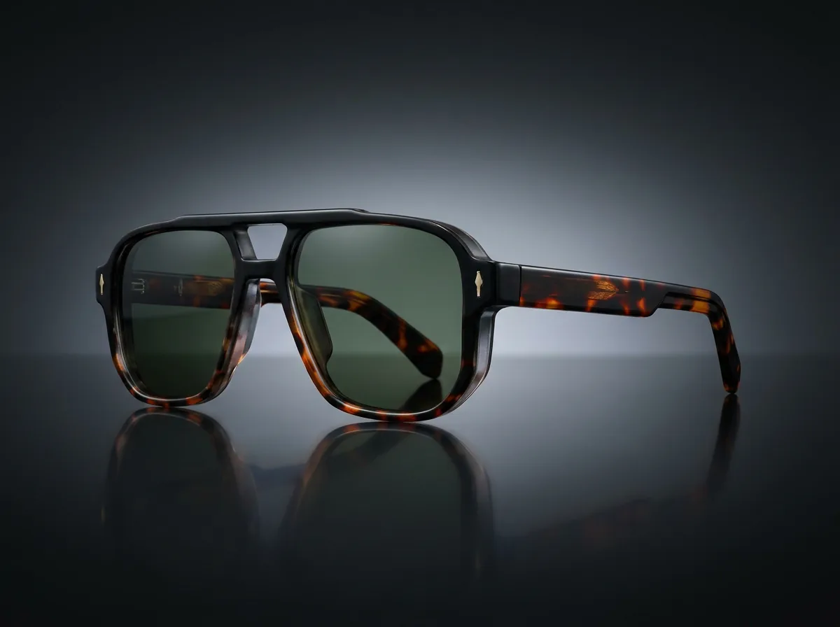 Bris – polarisert solbrille i tortoise acetat med dobbeltbro